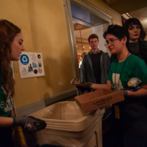 T/F Green Team helps keep the Missouri Theatre clean during the Jubilee on Thursday, February 28, 2019. (Photo by Stephen Bybee)