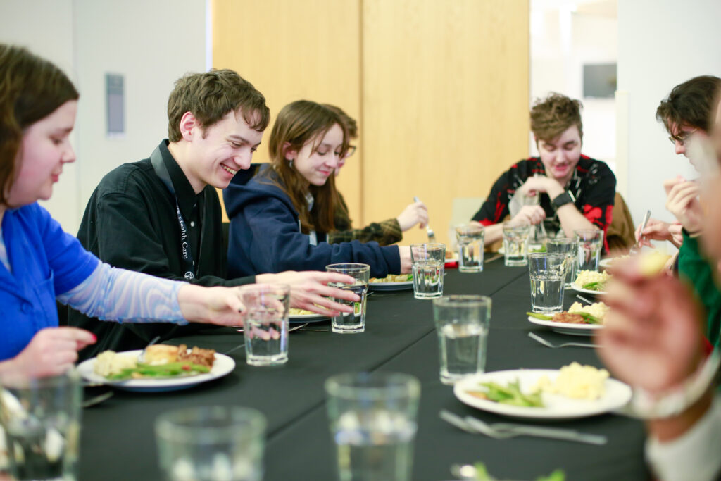 Filmmakers celebrate at the T/F Camp Dinner. [B Klug]